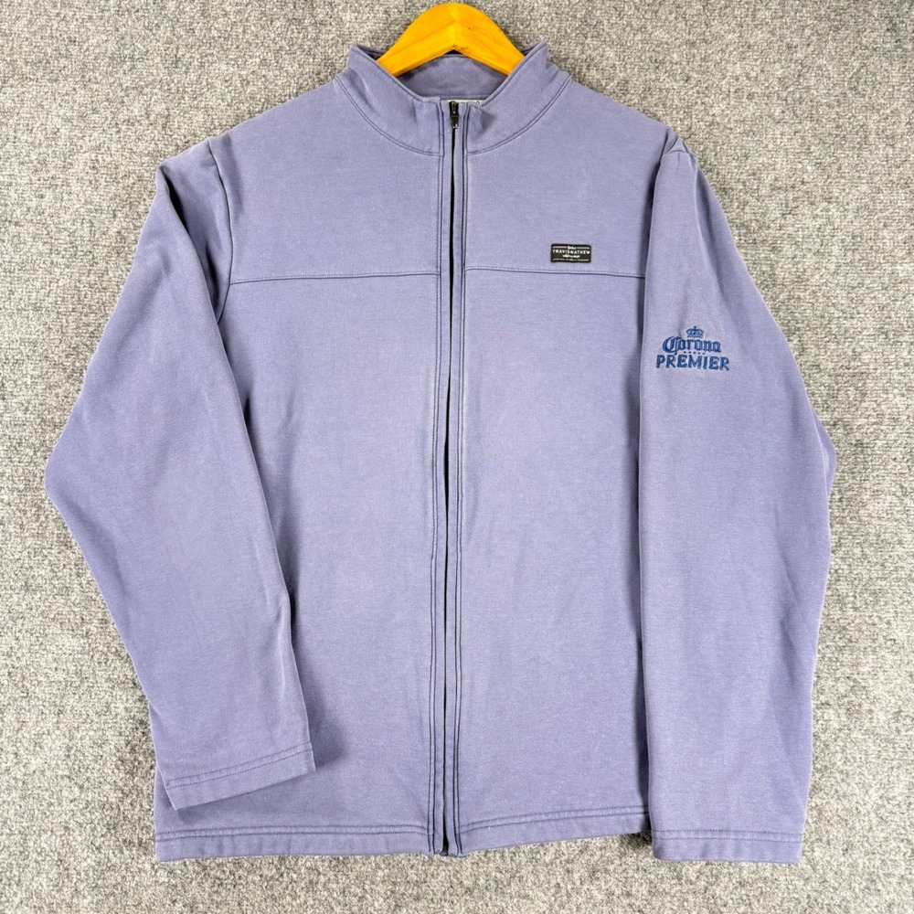 Travis Mathew Corona Premier Full Zip Jacket Men's Large Blue Golf Stretch Mock